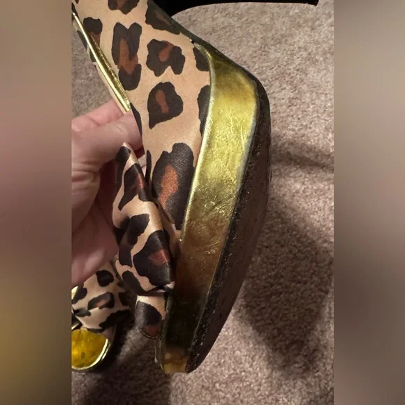 Coach Daisy Leopard Print Peep-Toe Heels✨VTG - Picture 5 of 16